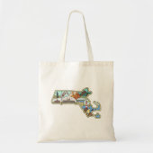 Massachusetts Map Boston Cape Cod Salem Souvenir Tote Bag (Voorkant)