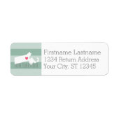 Massachusetts Map Home State Love - Custom Heart Etiket (Voorkant)