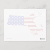 Massachusetts Map Shaped Patriotic American Flag Briefkaart (Achterkant)