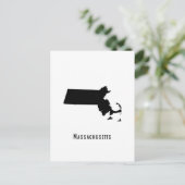 Massachusetts Map - Zwart-wit Modern Briefkaart (Staand voorkant)