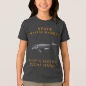 Massachusetts Marine Mammal De juiste walvis Tri-Blend Shirt (Voorkant)