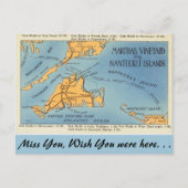 Massachusetts Marthas Vineyard, Nantucket Islands Briefkaart (Voorkant)