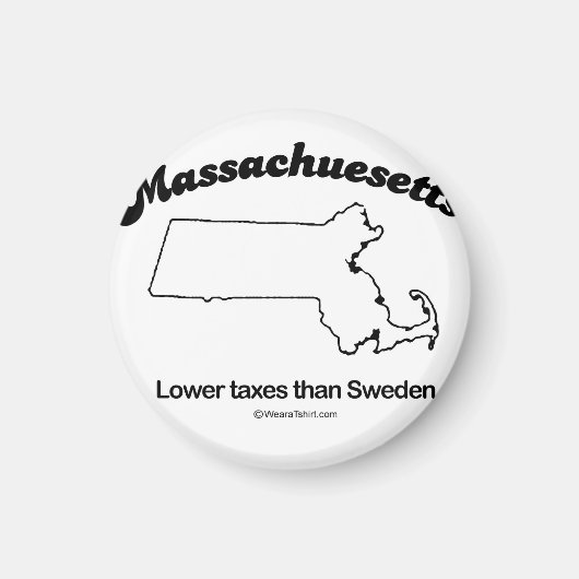 MASSACHUSETTS - "MASSACHUSETTS STATE MOTTO" T-shir Magneet (Voorkant)
