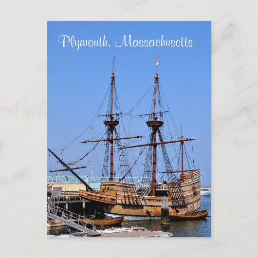Massachusetts Mayflower Ship Briefkaart (Voorkant)