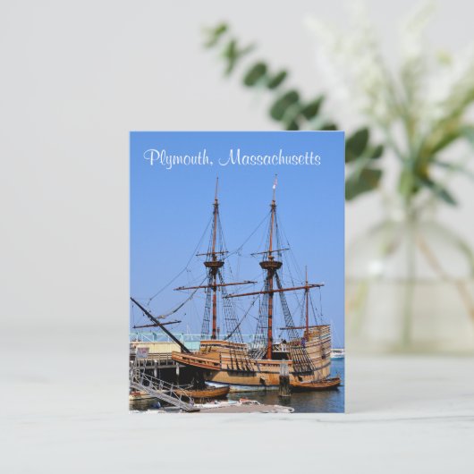 Massachusetts Mayflower Ship Briefkaart (Staand voorkant)