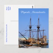 Massachusetts Mayflower Ship Briefkaart (Voorkant / Achterkant)