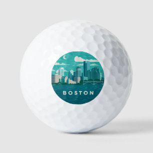 Massachusetts Nachtelijke Stadsgezicht   Boston St Golfballen