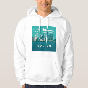 Massachusetts Nachtelijke Stadsgezicht Boston St Hoodie