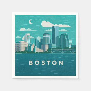 Massachusetts Nachtelijke Stadsgezicht Boston St Servet