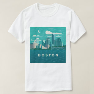 Massachusetts Nachtelijke Stadsgezicht   Boston St T-shirt
