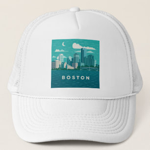 Massachusetts Nachtelijke Stadsgezicht Boston St Trucker Pet