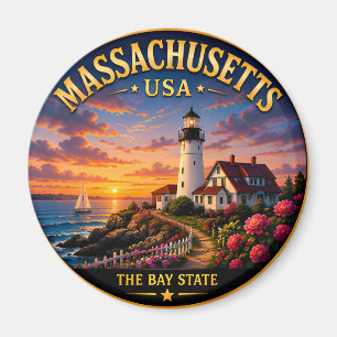 Massachusetts New England Vakantieherinneringen 🟡 Magneet