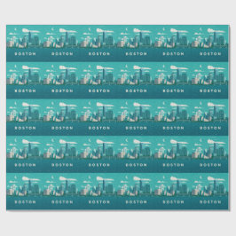 Massachusetts Night Cityscape | Boston City Cadeaupapier