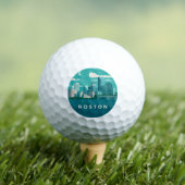 Massachusetts Night Cityscape | Boston City Golfballen (Insitu Shirt)