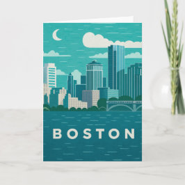 Massachusetts Night Cityscape | Boston City Kaart