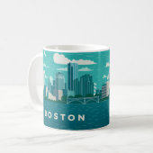 Massachusetts Night Cityscape | Boston City Koffiemok (Voorkant links)