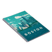 Massachusetts Night Cityscape | Boston City Notitieboek (Rechterzijde)