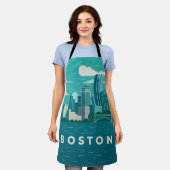 Massachusetts Night Cityscape | Boston City Schort (Gedragen)