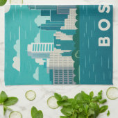 Massachusetts Night Cityscape | Boston City Theedoek (Gevouwen)