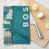 Massachusetts Night Cityscape | Boston City Theedoek (Quarter Fold)