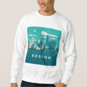 Massachusetts Night Cityscape | Boston City Trui (Voorkant)