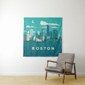 Massachusetts Night Cityscape | Boston City Wandkleed (In situ)