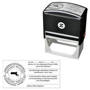 Massachusetts notaris publieke erkenningsstempel zelfinktende stempel