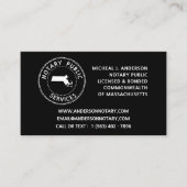Massachusetts Notary Public Services Visitekaartje (Voorkant)