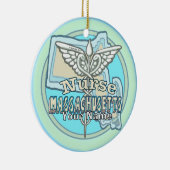 Massachusetts Nurse Caduceus Keramisch Ornament (Rechts)