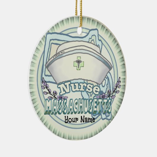 Massachusetts Nurse Keramisch Ornament (Rechts)