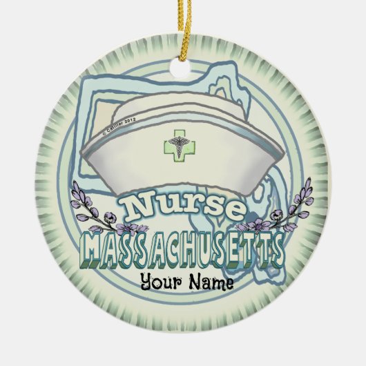 Massachusetts Nurse Keramisch Ornament (Voorkant)
