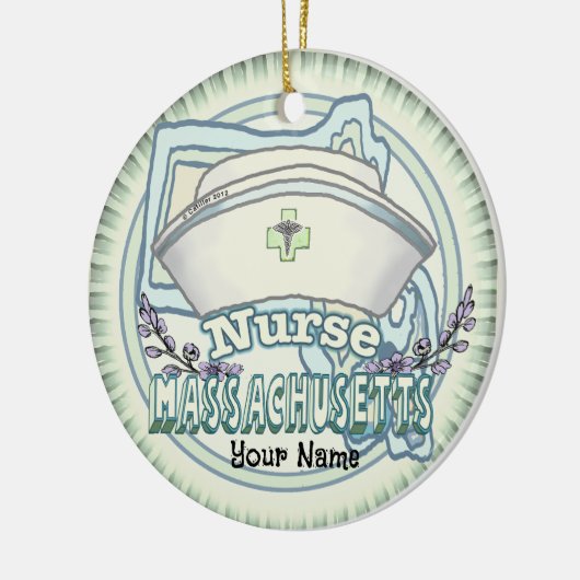 Massachusetts Nurse Keramisch Ornament (Links)