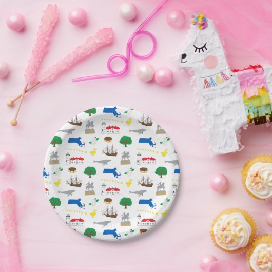 Massachusetts Paper-Borden Papieren Bordje (Feest)