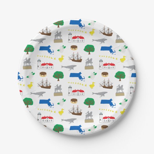 Massachusetts Paper-Borden Papieren Bordje (Voorkant)