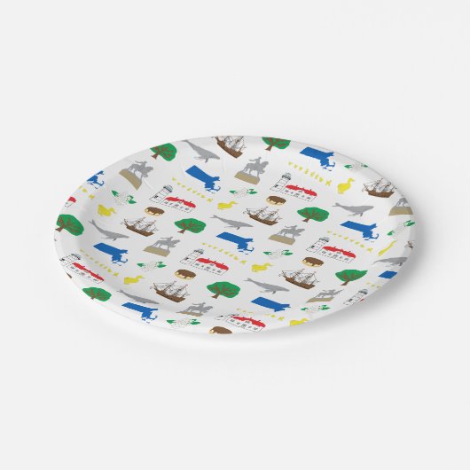 Massachusetts Paper-Borden Papieren Bordje (Gekanteld)