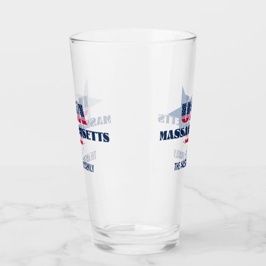 Massachusetts Patriotic Pride gepersonaliseerd Glas (Links)