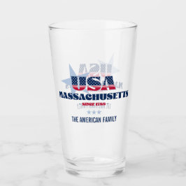 Massachusetts Patriotic Pride gepersonaliseerd Glas