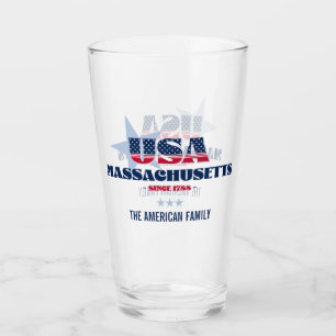 Massachusetts Patriotic Pride gepersonaliseerd Glas