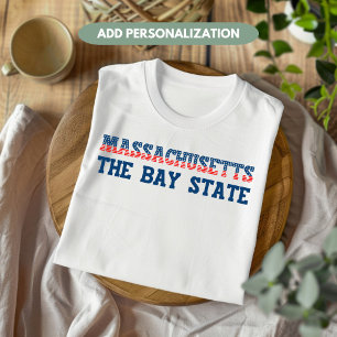Massachusetts Patriottisch De Bay State Maatwerk T-shirt