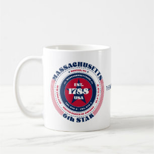 Massachusetts Patriottische Cirkelvormige Monogram Koffiemok
