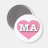 Massachusetts Pink Heart - Ik hou van MA Magneet (Voorkant / Achterkant)