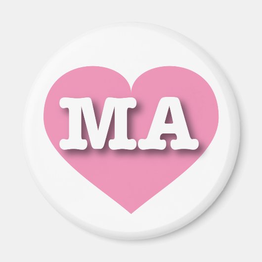 Massachusetts Pink Heart - Ik hou van MA Magneet (Voorkant)