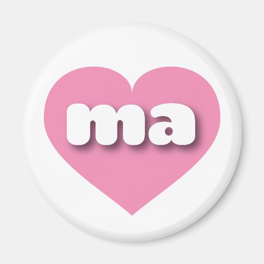 Massachusetts Pink Heart - Ik hou van ma Magneet (Voorkant)