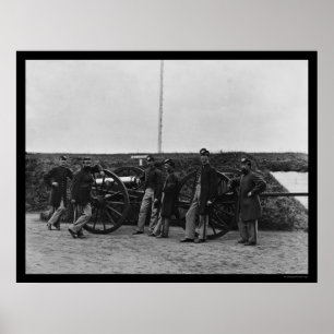 Massachusetts Pistool Crew bij Fort Totten 1865 Poster