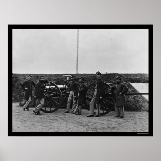Massachusetts Pistool Crew bij Fort Totten 1865 Poster (Voorkant)