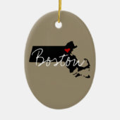 Massachusetts Plaats Keramisch Ornament (Voorkant)