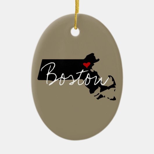 Massachusetts Plaats Keramisch Ornament (Voorkant)