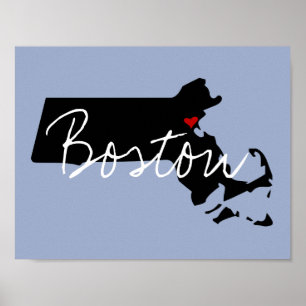 Massachusetts Plaats Poster