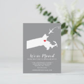 Massachusetts Post Card (Verplaatsende Aankondigin Briefkaart (Staand voorkant)