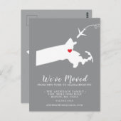 Massachusetts Post Card (Verplaatsende Aankondigin Briefkaart (Voorkant / Achterkant)